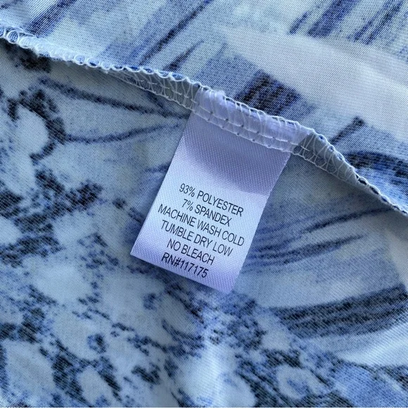 Beach Break Summer Tropical Dress Size Large Navy Blue White Cream Swim Cover-Up - Picture 8 of 11